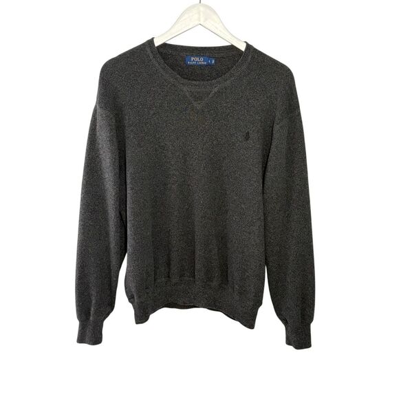 Polo Ralph Lauren charcoal gray cotton crewneck sweater - L - Picture 1 of 7